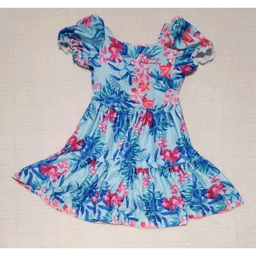Lot of 2 Girls Dresses Size 4T Tommy Bahama Dress Ruffles Summer Beach Floral - Picture 3 of 10